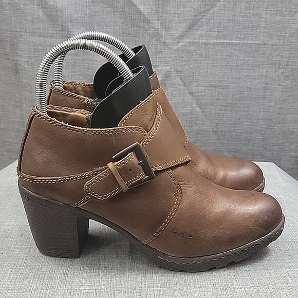 Born B.o.c Leather Brown Monk Strap ankle boots, Boho, slip-on, Women's sz 8.5 - Picture 4 of 12